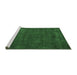 Sideview of Machine Washable Abstract Emerald Green Modern Area Rugs, wshabs4670emgrn