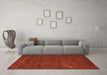 Machine Washable Abstract Orange Modern Area Rugs in a Living Room, wshabs4670org