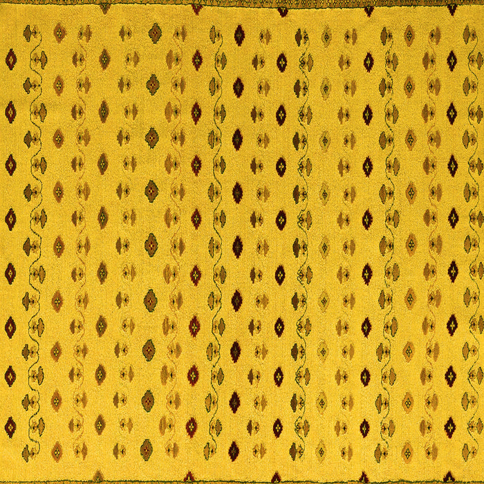 Square Machine Washable Solid Yellow Modern Rug, wshabs4671yw