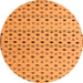 Round Machine Washable Solid Orange Modern Area Rugs, wshabs4671org