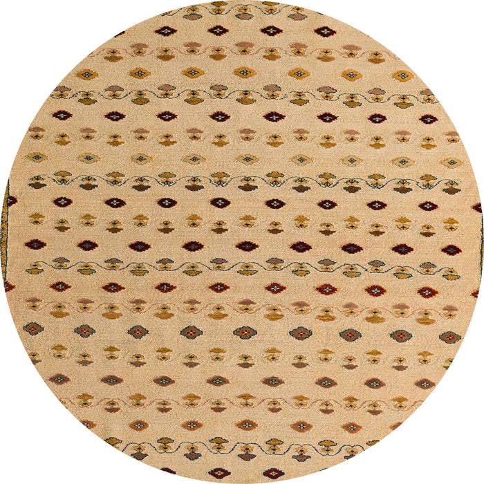 Round Abstract Chocolate Brown Solid Rug, abs4671