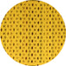 Round Solid Yellow Modern Rug, abs4671yw