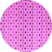 Round Machine Washable Solid Purple Modern Area Rugs, wshabs4671pur