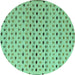 Round Solid Turquoise Modern Rug, abs4671turq