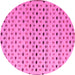 Round Solid Pink Modern Rug, abs4671pnk