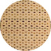 Round Machine Washable Abstract Chocolate Brown Rug, wshabs4671