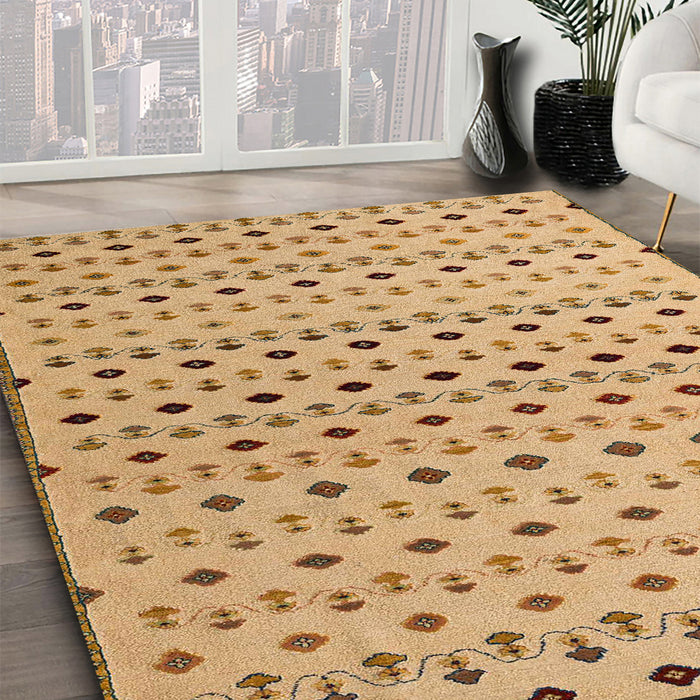 Machine Washable Abstract Chocolate Brown Rug in a Family Room, wshabs4671