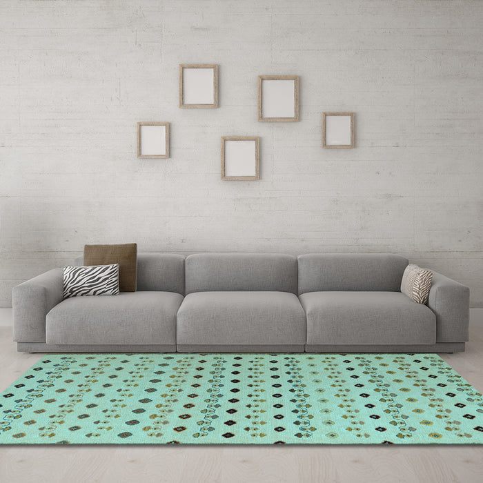 Machine Washable Solid Light Blue Modern Rug in a Living Room, wshabs4671lblu