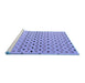 Sideview of Machine Washable Solid Blue Modern Rug, wshabs4671blu