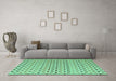 Machine Washable Solid Turquoise Modern Area Rugs in a Living Room,, wshabs4671turq