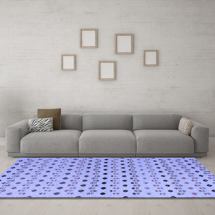 Machine Washable Solid Blue Modern Rug in a Living Room, wshabs4671blu