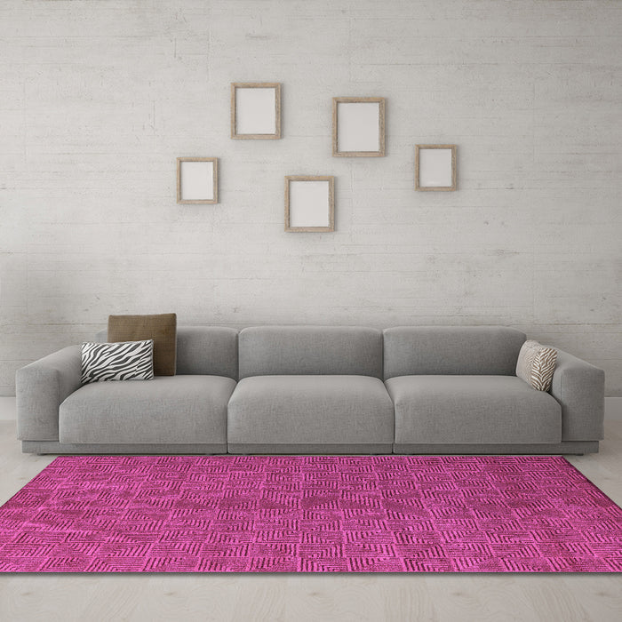 Machine Washable Abstract Purple Modern Area Rugs in a Living Room, wshabs4672pur