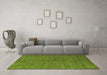 Machine Washable Abstract Green Modern Area Rugs in a Living Room,, wshabs4672grn