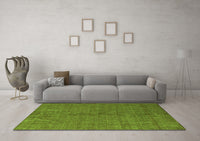 Machine Washable Abstract Green Modern Rug, wshabs4672grn