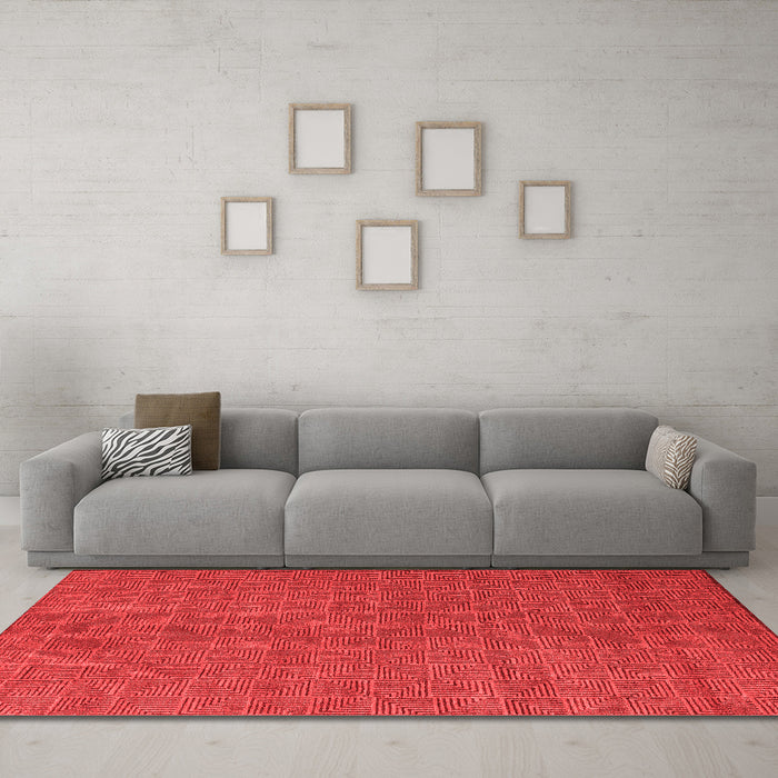 Modern Red Washable Rugs