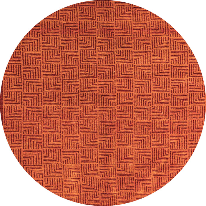 Round Abstract Orange Modern Rug, abs4672org