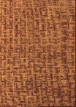 Abstract Brown Modern Rug, abs4672brn