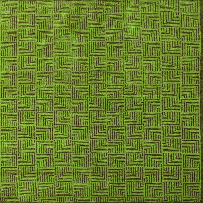 Square Abstract Green Modern Rug, abs4672grn