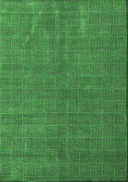 Abstract Emerald Green Modern Rug, abs4672emgrn