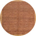 Round Abstract Orange Modern Rug, abs4673