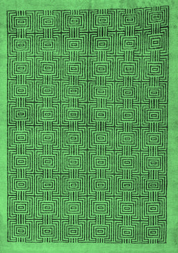 Abstract Emerald Green Modern Rug, abs4673emgrn