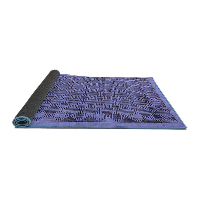 Sideview of Abstract Blue Modern Rug, abs4673blu