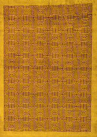 Abstract Yellow Modern Rug, abs4673yw