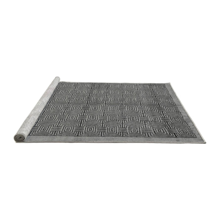 Sideview of Machine Washable Abstract Gray Modern Rug, wshabs4673gry
