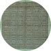 Round Abstract Light Blue Modern Rug, abs4673lblu