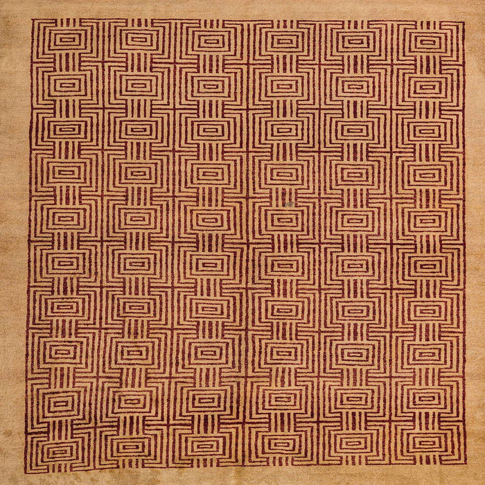 Square Abstract Orange Modern Rug, abs4673