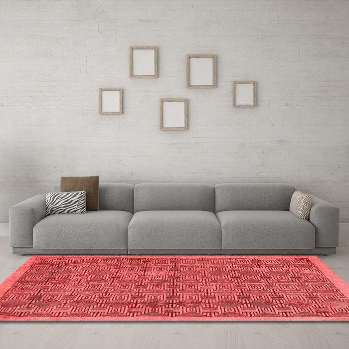Modern Red Washable Rugs