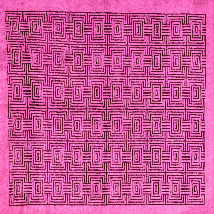 Square Machine Washable Abstract Pink Modern Rug, wshabs4673pnk