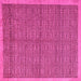 Square Machine Washable Abstract Pink Modern Rug, wshabs4673pnk