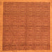 Square Abstract Orange Modern Rug, abs4673org