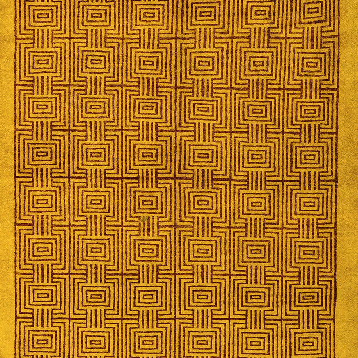 Machine Washable Abstract Yellow Modern Rug, wshabs4673yw