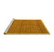 Sideview of Machine Washable Abstract Yellow Modern Rug, wshabs4673yw