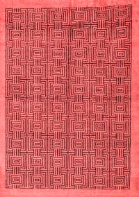 Abstract Red Modern Rug, abs4673red