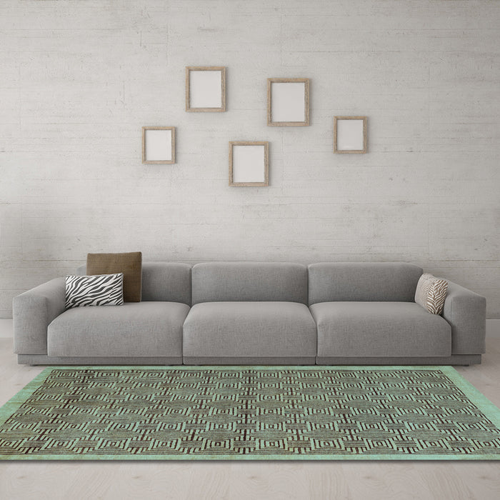 Machine Washable Abstract Light Blue Modern Rug in a Living Room, wshabs4673lblu