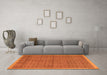 Machine Washable Abstract Orange Modern Area Rugs in a Living Room, wshabs4673org