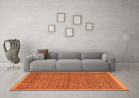 Machine Washable Abstract Orange Modern Rug, wshabs4673org