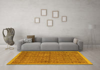 Machine Washable Abstract Yellow Modern Rug, wshabs4673yw