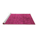 Sideview of Machine Washable Abstract Pink Modern Rug, wshabs4674pnk