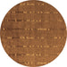 Round Machine Washable Abstract Brown Modern Rug, wshabs4674brn