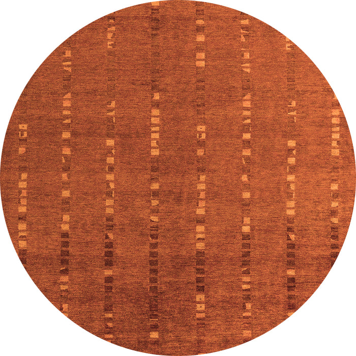 Round Abstract Orange Modern Rug, abs4674org
