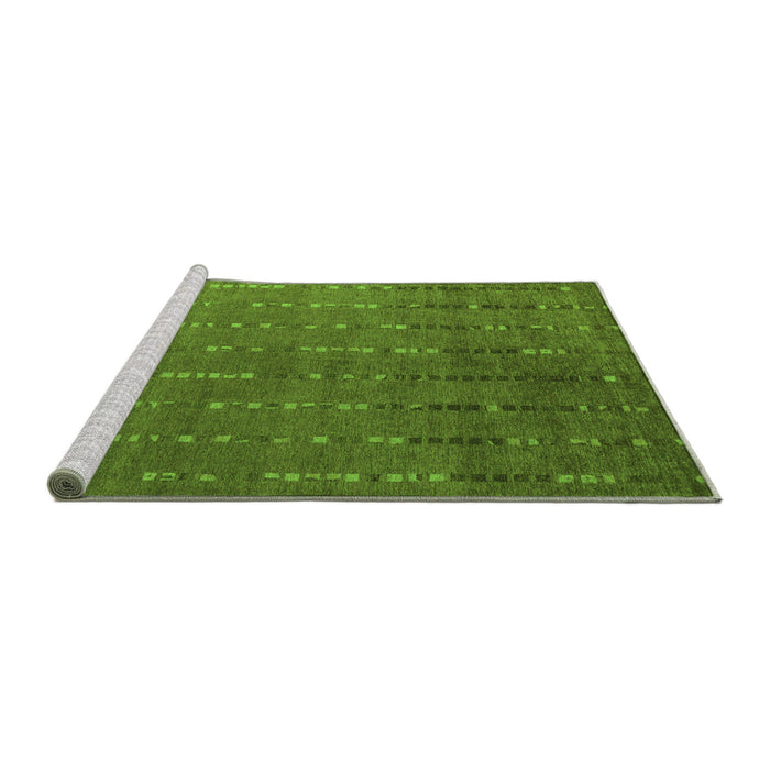 Sideview of Machine Washable Abstract Green Modern Area Rugs, wshabs4674grn