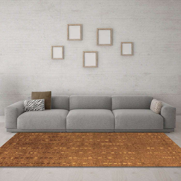 Machine Washable Abstract Brown Modern Rug in a Living Room,, wshabs4674brn