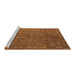 Sideview of Machine Washable Abstract Brown Modern Rug, wshabs4674brn