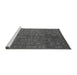 Sideview of Machine Washable Abstract Gray Modern Rug, wshabs4674gry