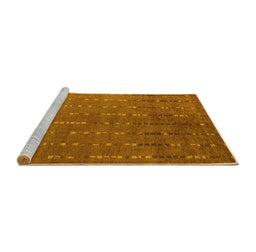 Sideview of Machine Washable Abstract Yellow Modern Rug, wshabs4674yw