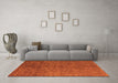 Machine Washable Abstract Orange Modern Area Rugs in a Living Room, wshabs4674org